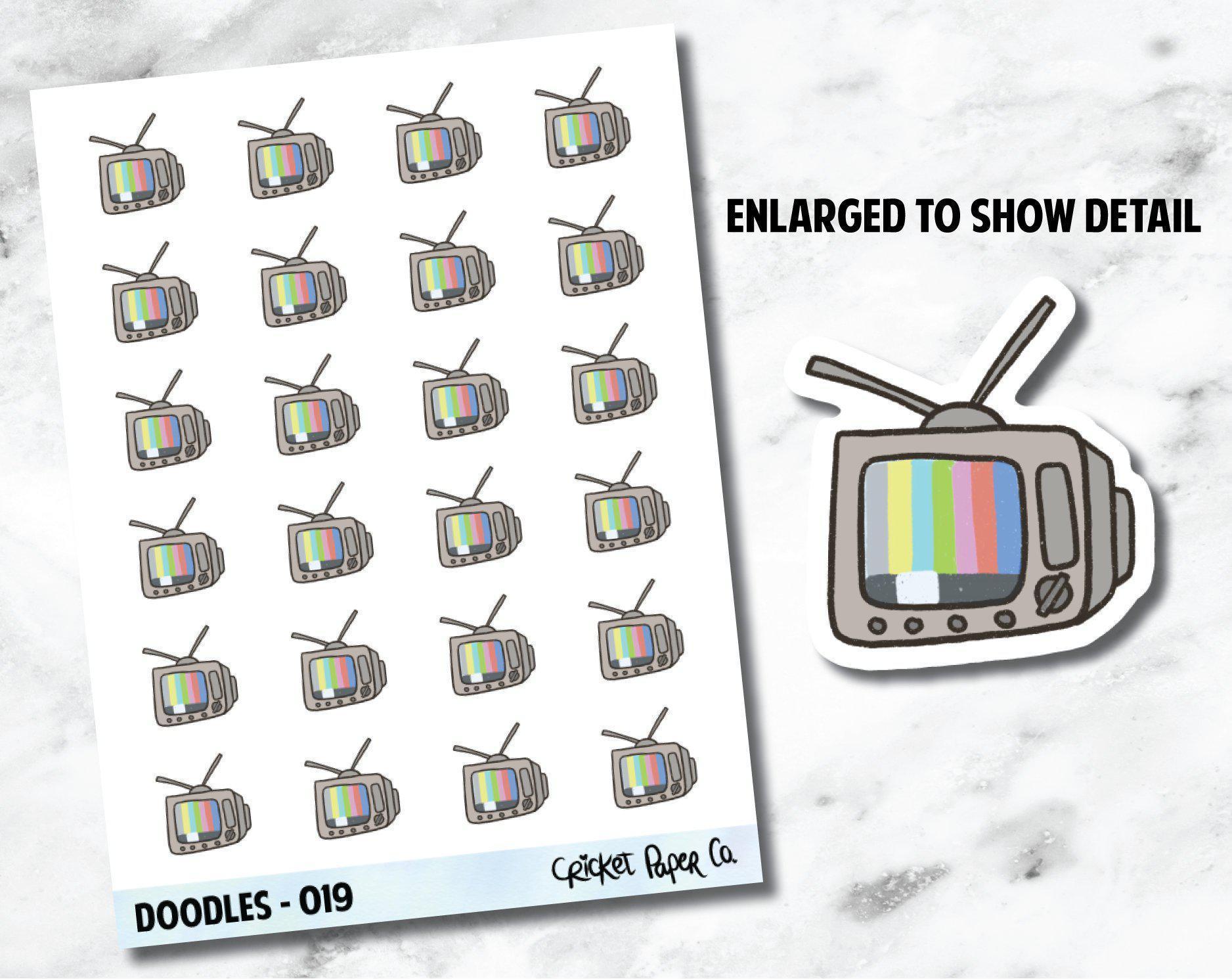 TV, Television, Cable Bill, TV Show Hand Drawn Doodles - 019-Cricket Paper Co.