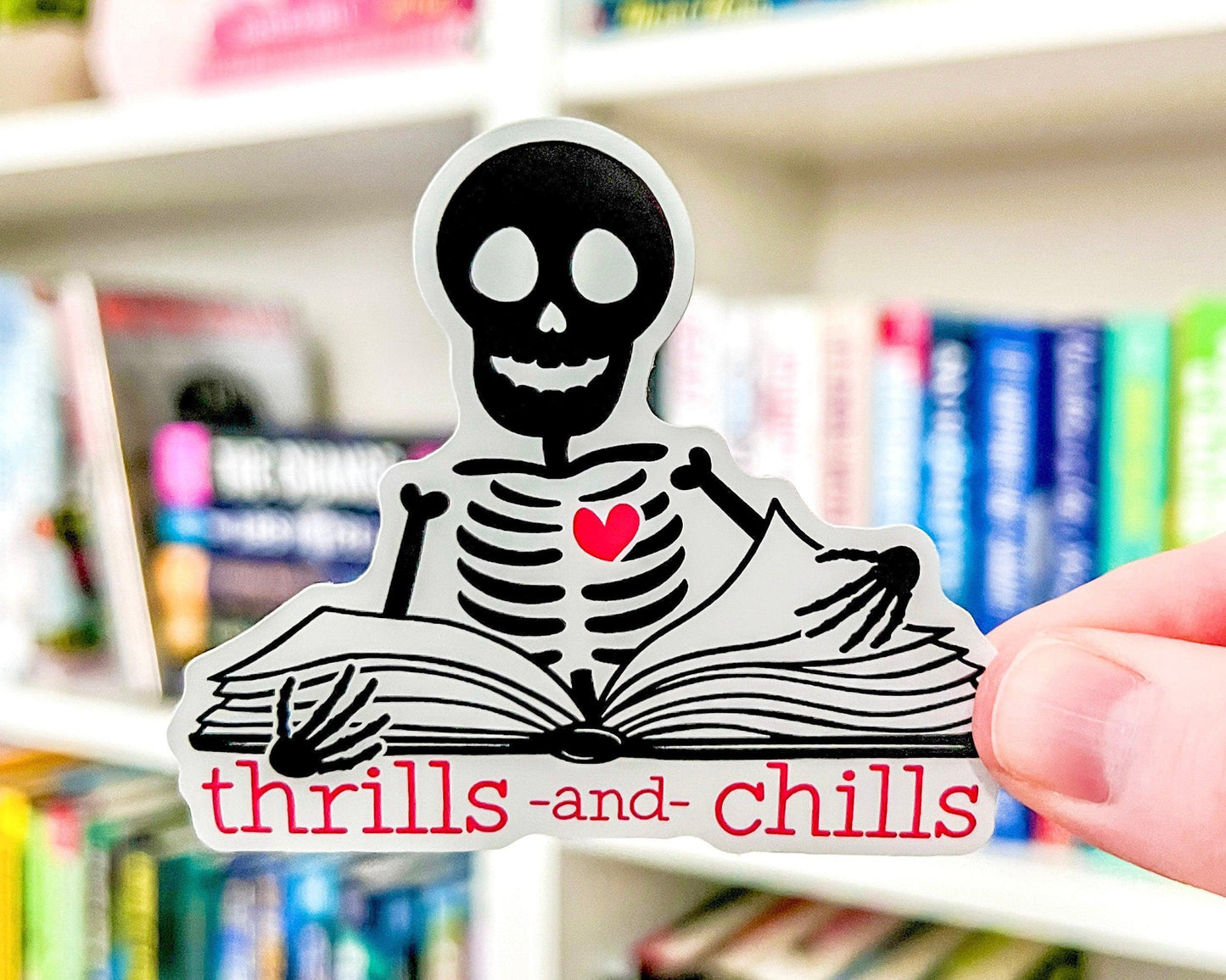 Thrills and Chills - Bookish Vinyl Sticker-Cricket Paper Co.