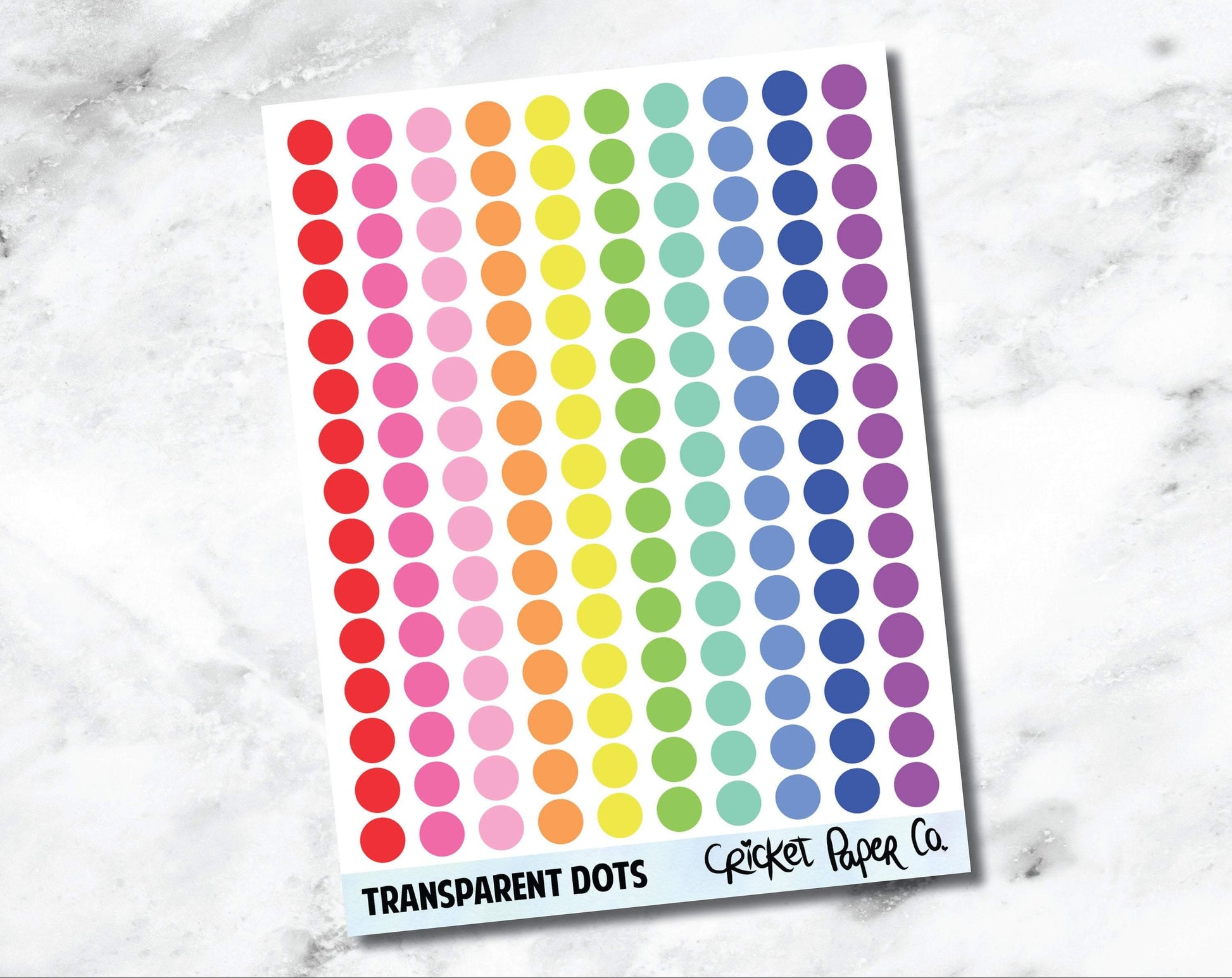 Transparent Tiny Dot Planner Stickers - Rainbow-Cricket Paper Co.