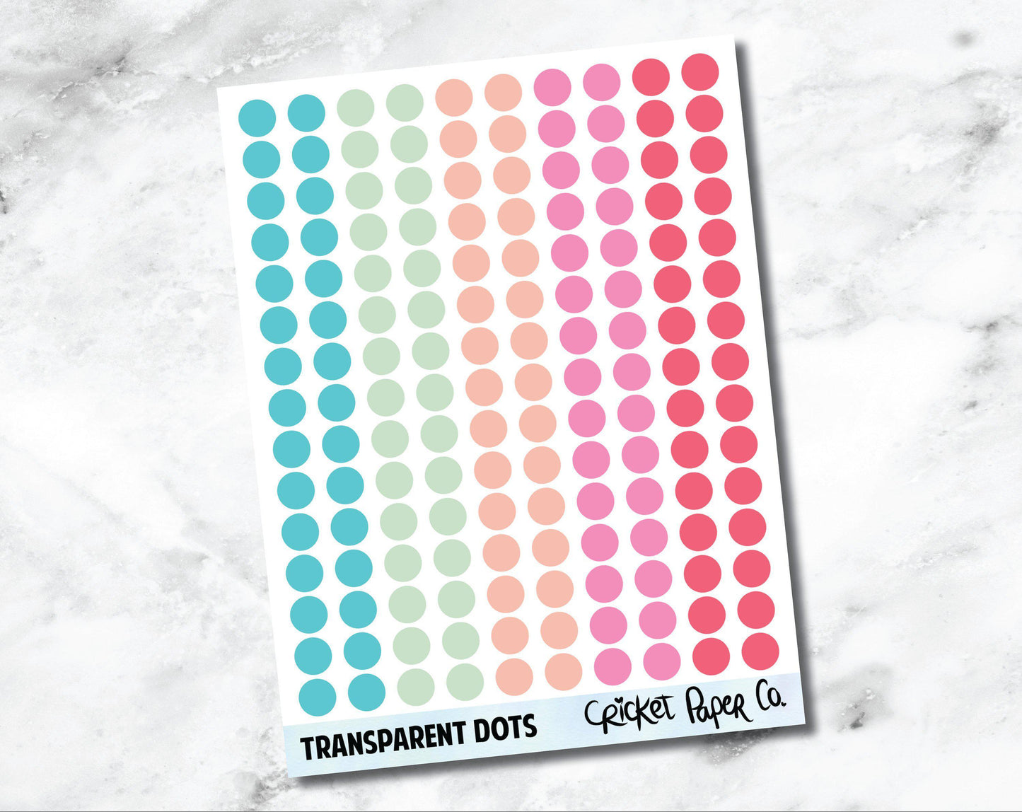 Transparent Tiny Dot Planner Stickers - Sorbet-Cricket Paper Co.