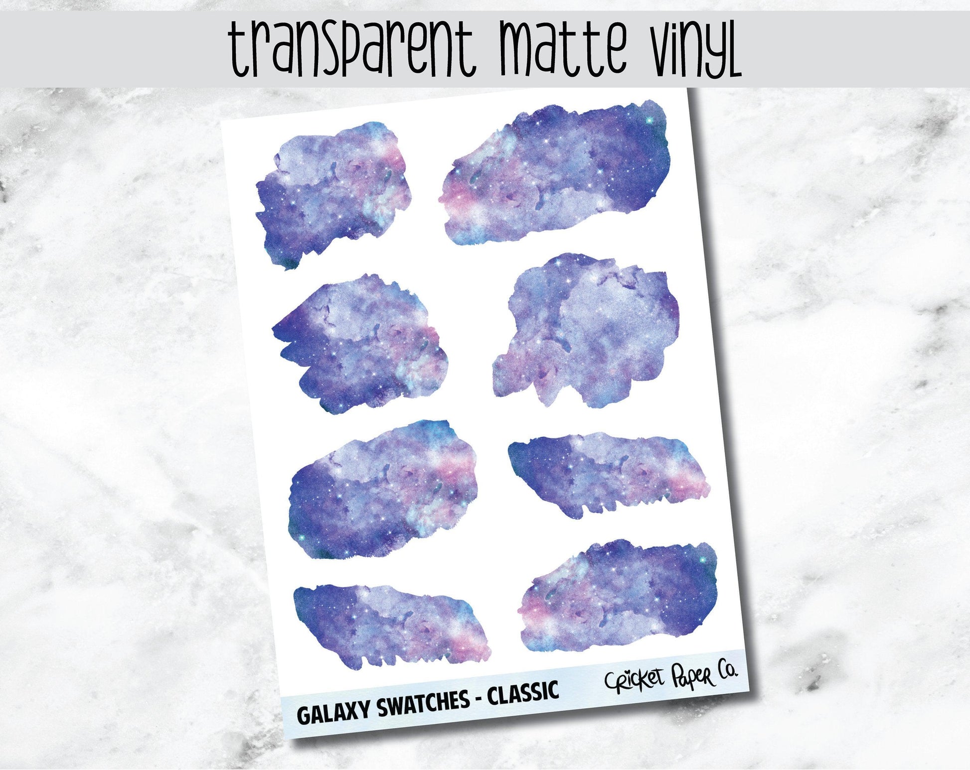 Transparent Watercolor Galaxy Swatch Planner Stickers - Classic-Cricket Paper Co.