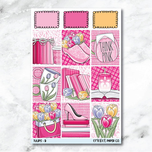Tulips Full Box Journaling and Planner Stickers - B-Cricket Paper Co.