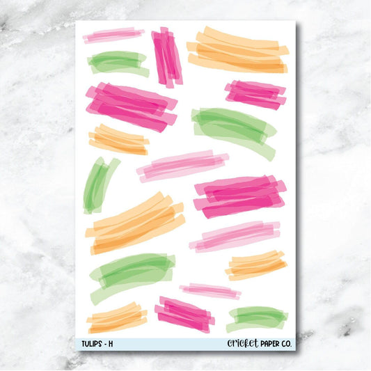 Tulips Highlighter Swatch Journaling and Planner Stickers - H-Cricket Paper Co.