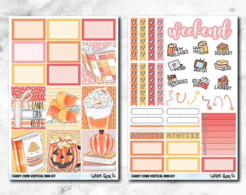 VERTICAL Planner Stickers Mini Kit - Candy Corn-Cricket Paper Co.