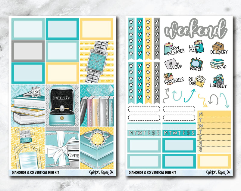 VERTICAL Planner Stickers Mini Kit - Diamonds & Co.-Cricket Paper Co.