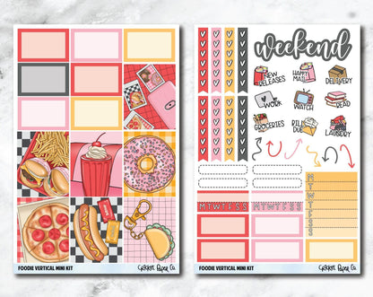 VERTICAL Planner Stickers Mini Kit - Foodie-Cricket Paper Co.