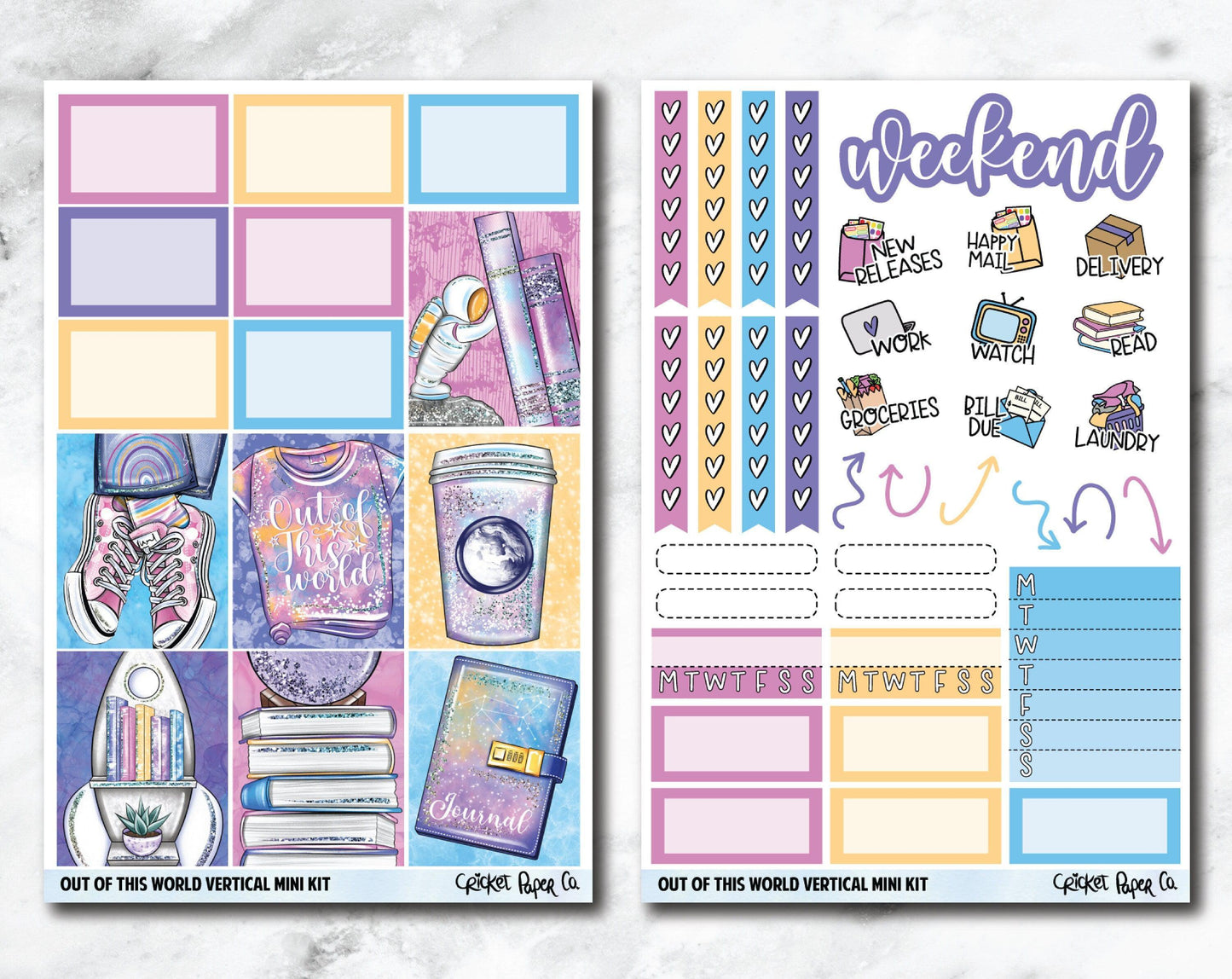 VERTICAL Planner Stickers Mini Kit - Out of This World-Cricket Paper Co.