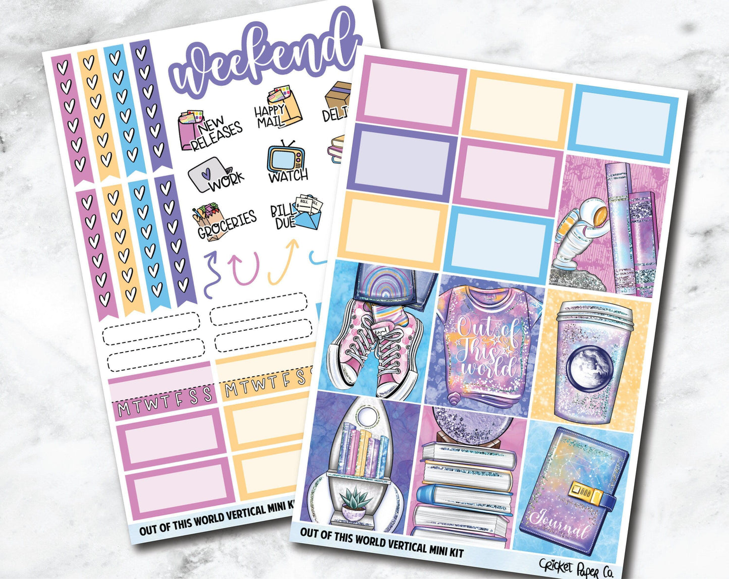 VERTICAL Planner Stickers Mini Kit - Out of This World-Cricket Paper Co.