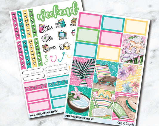 VERTICAL Planner Stickers Mini Kit - Palm Pages-Cricket Paper Co.