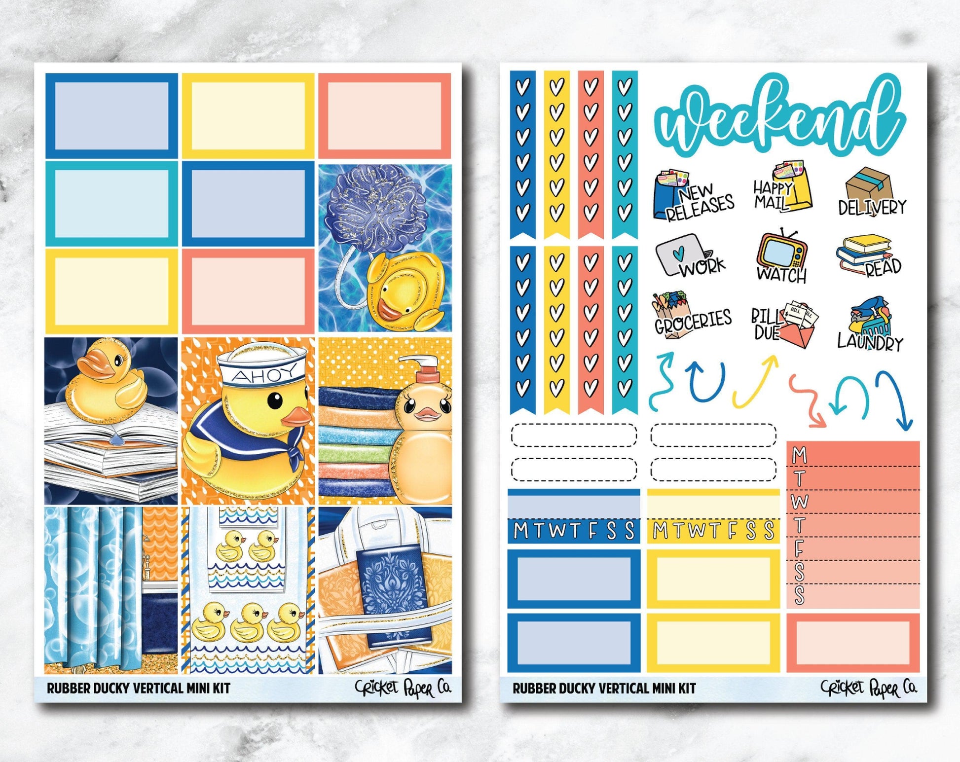 VERTICAL Planner Stickers Mini Kit - Rubber Ducky-Cricket Paper Co.