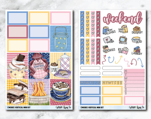 VERTICAL Planner Stickers Mini Kit - S'mores-Cricket Paper Co.