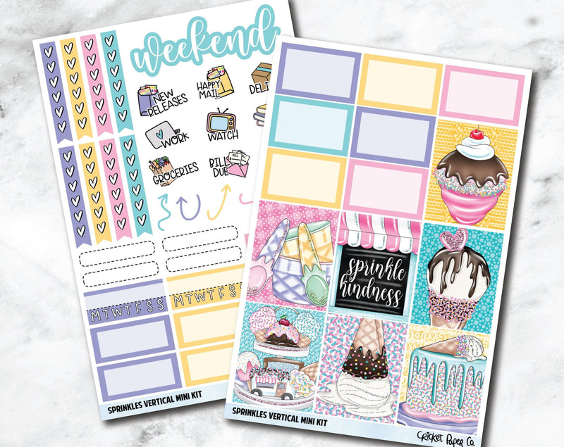 VERTICAL Planner Stickers Mini Kit - Sprinkles-Cricket Paper Co.