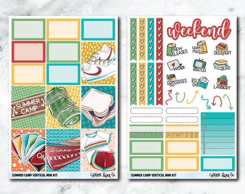 VERTICAL Planner Stickers Mini Kit - Summer Camp-Cricket Paper Co.