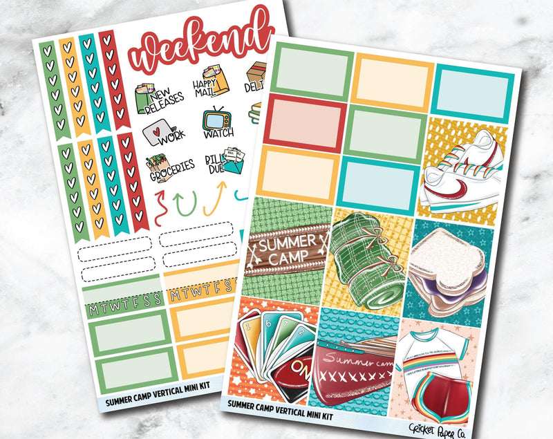 VERTICAL Planner Stickers Mini Kit - Summer Camp-Cricket Paper Co.