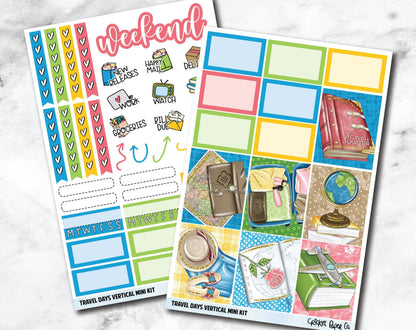 VERTICAL Planner Stickers Mini Kit - Travel Days-Cricket Paper Co.