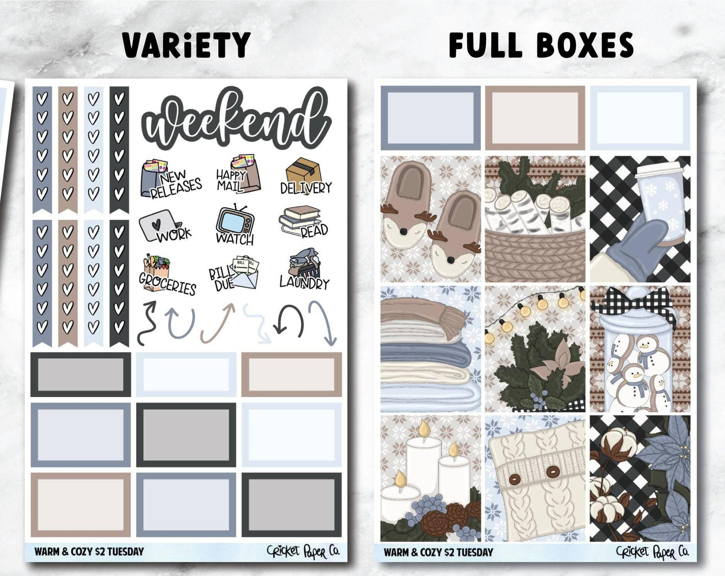 WARM and COZY Planner Stickers - Full Kit-Cricket Paper Co.