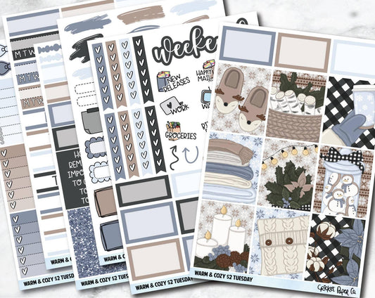 WARM and COZY Planner Stickers - Full Kit-Cricket Paper Co.