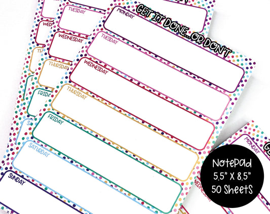 Weekly Planner Notepad - Get it Done-Cricket Paper Co.