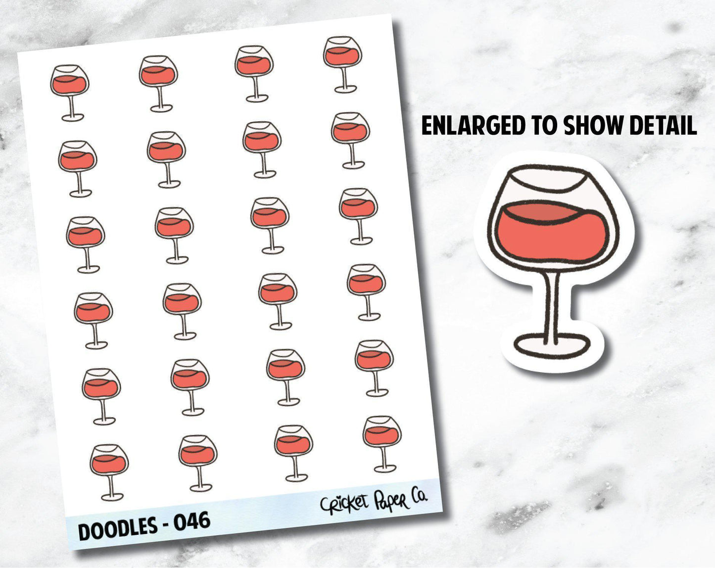 Wine Glass, Wine Tasting, Happy Hour, Wine Down Hand Drawn Doodles - 046-Cricket Paper Co.