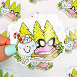 Winter Books & Cocoa - Bookish Vinyl Sticker-Cricket Paper Co.