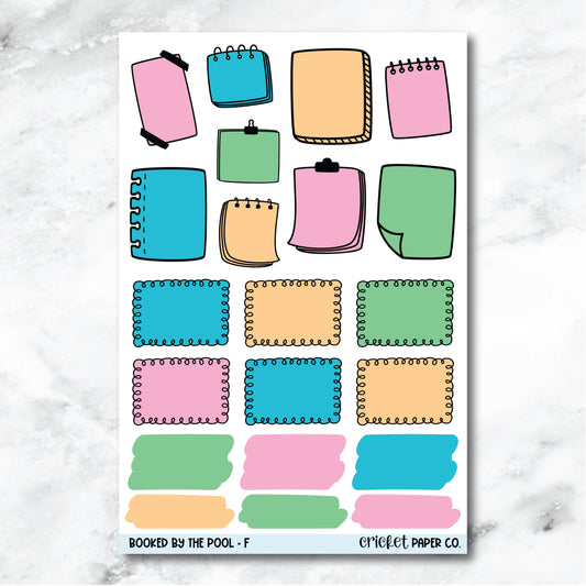 Booked by the Pool Doodle Accents Journaling and Planner Stickers - F
