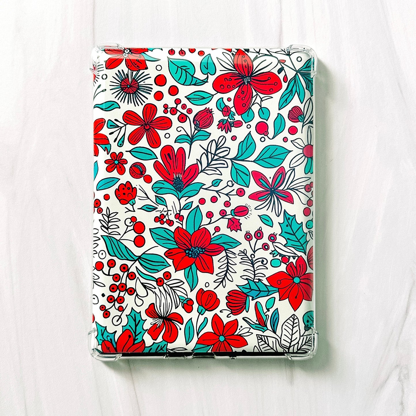 Vinyl Insert for Kindle Case - Doodle Christmas Floral