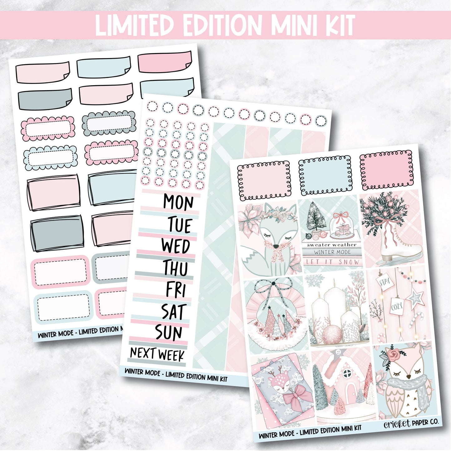 Planner Stickers Standard Mini Kit - Winter Mode