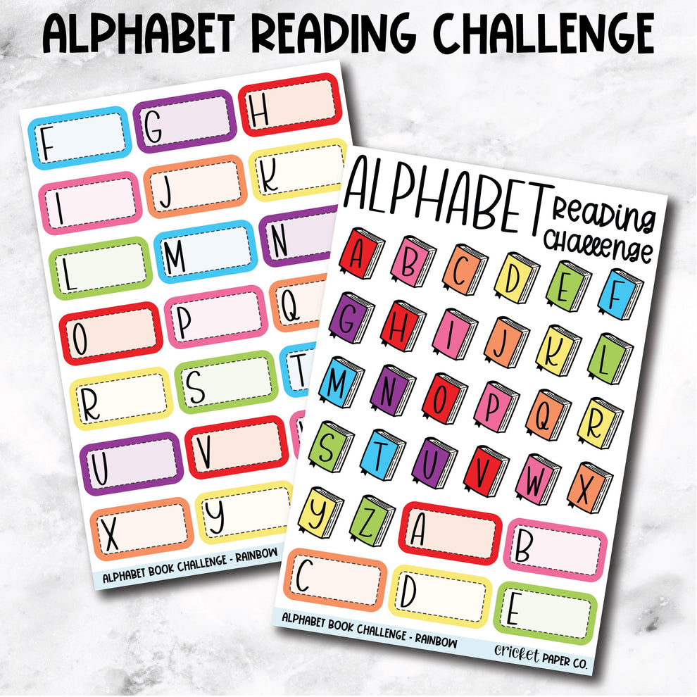 Alphabet Reading Challenge Book Journal Stickers - Rainbow – Cricket ...