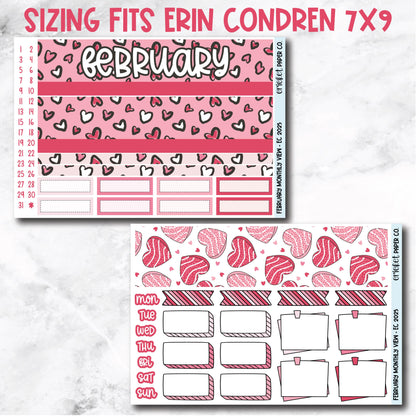 February Monthly View Planner Sticker Kit