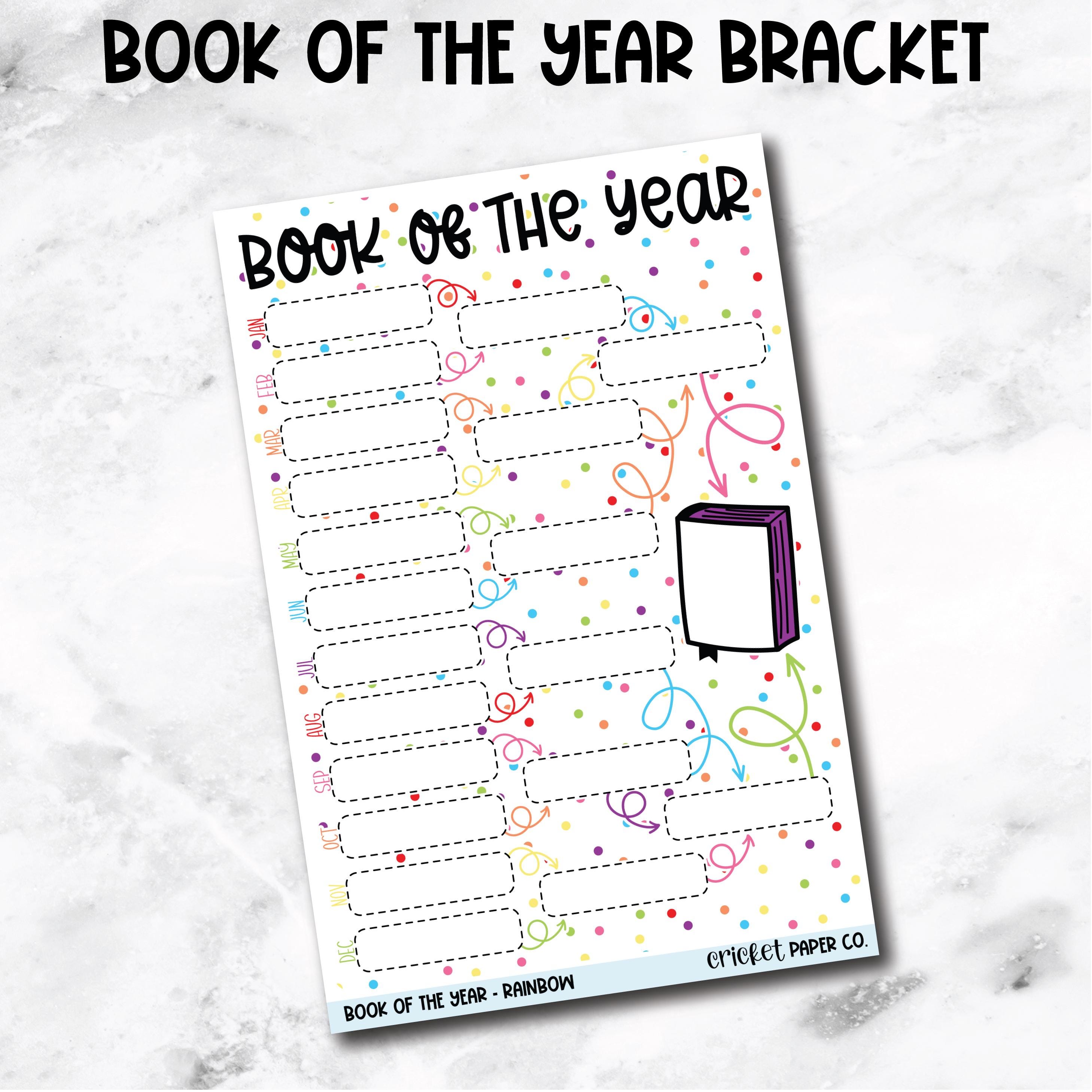 Book of the Year Book Bracket Book Journal Jumbo Sticker - Rainbow ...