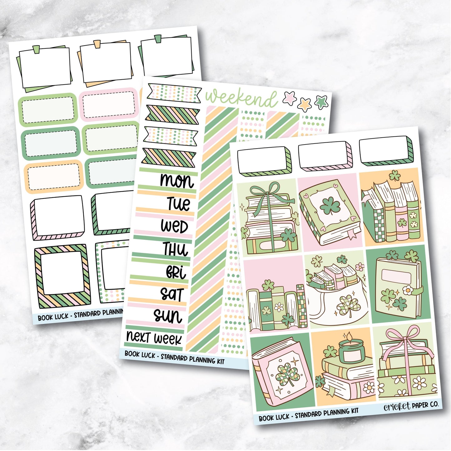 Planner Stickers Standard Mini Kit - Book Luck
