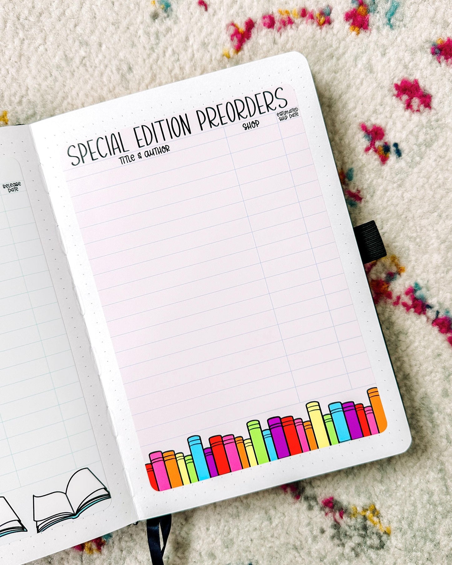 Special Edition Preorder Tracker Book Journal Jumbo Sticker - Rainbow