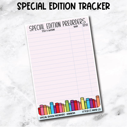 Special Edition Preorder Tracker Book Journal Jumbo Sticker - Rainbow