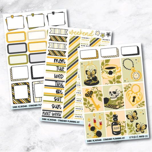 Planner Stickers Standard Mini Kit  - Dark Academia