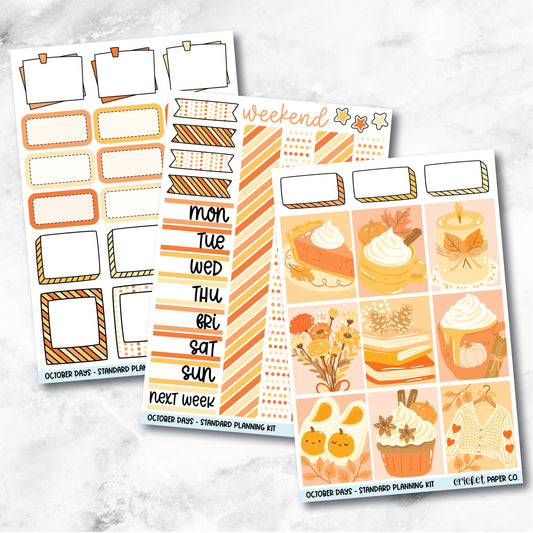 Planner Stickers Standard Mini Kit - October Days