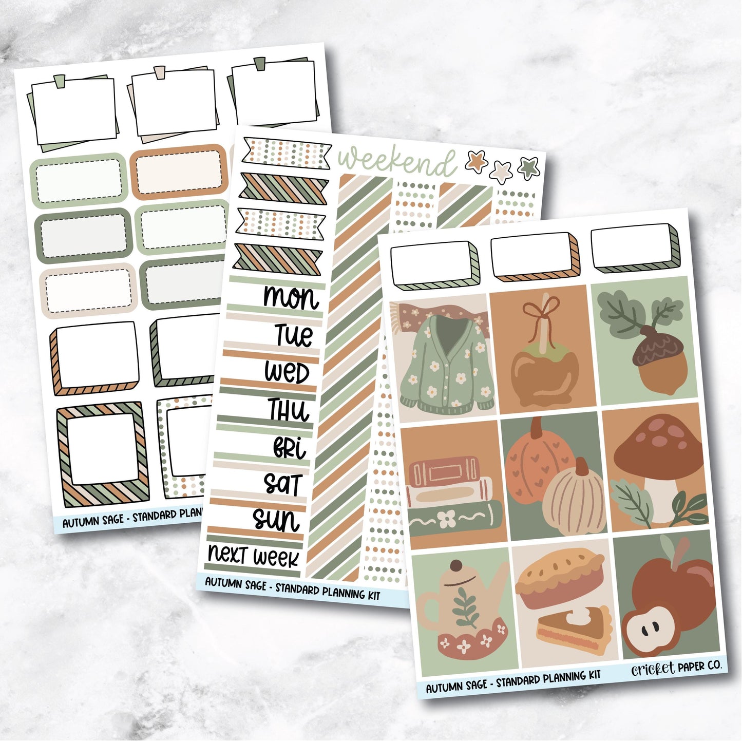 Planner Stickers Standard Mini Kit  - Autumn Sage
