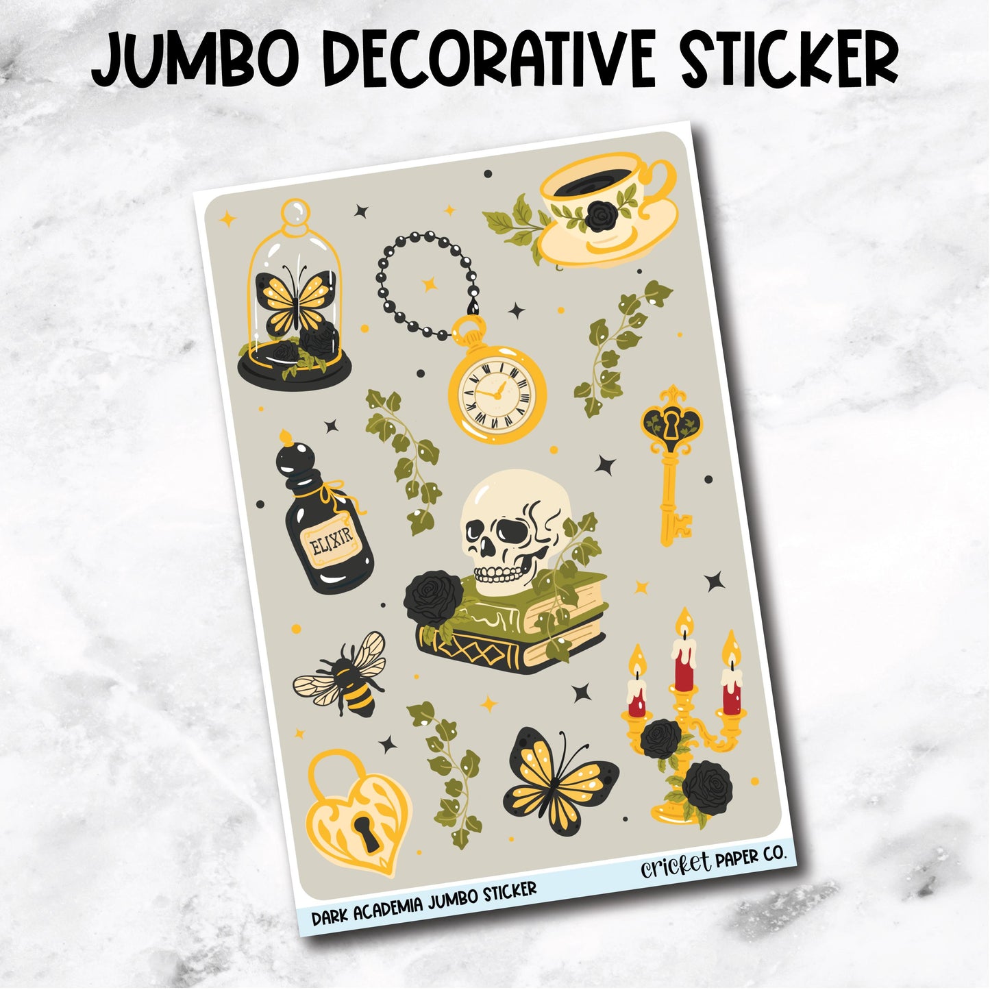 Jumbo Decorative Sticker - Dark Academia