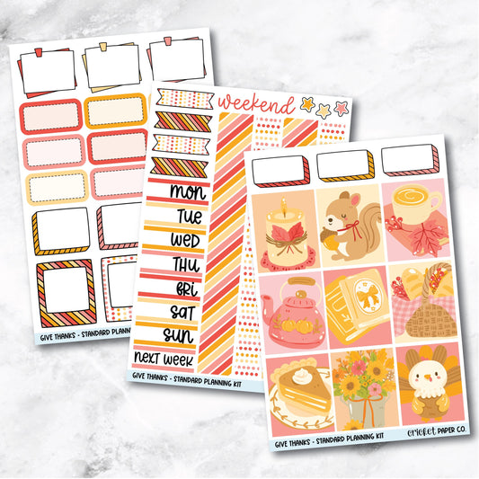 Planner Stickers Standard Mini Kit  - Give Thanks