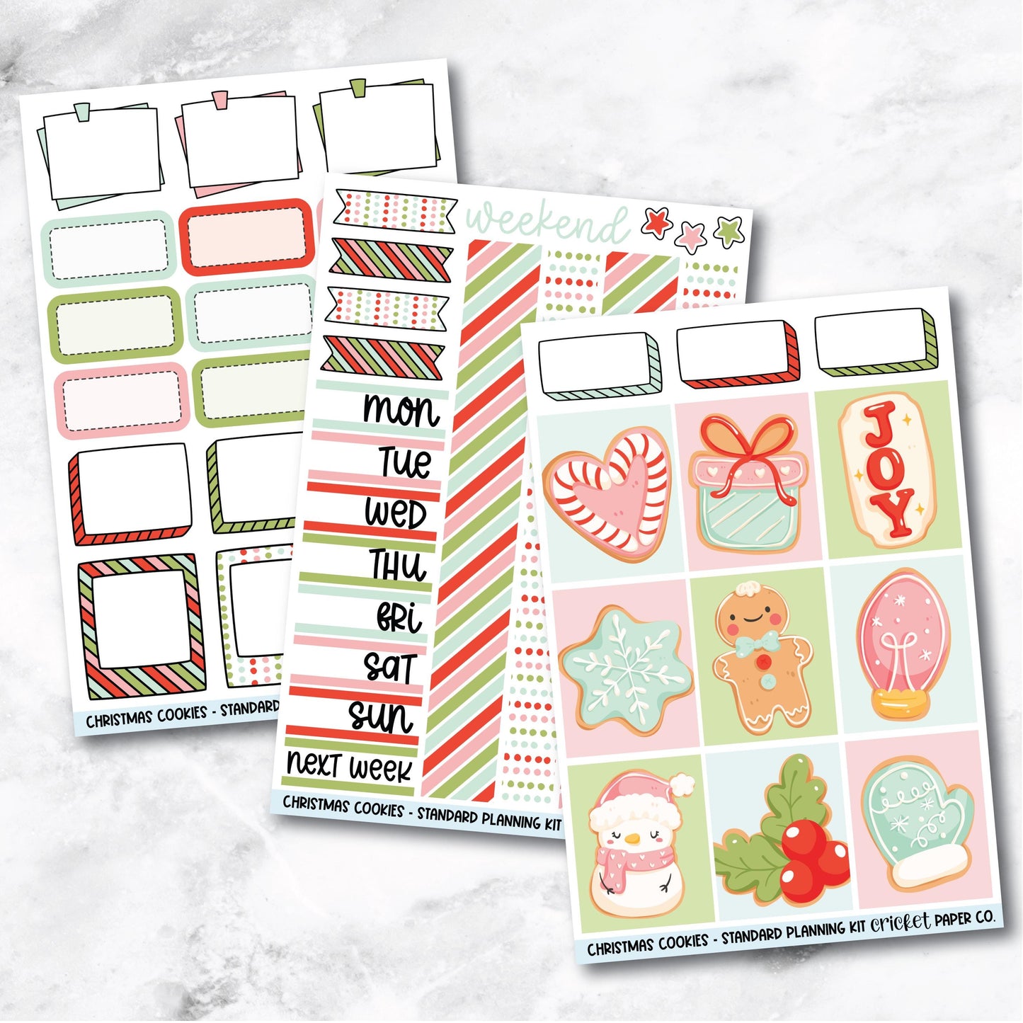 Planner Stickers Standard Mini Kit  - Christmas Cookies