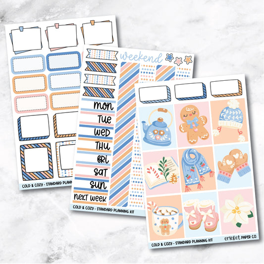 Planner Stickers Standard Mini Kit  - Cold & Cozy
