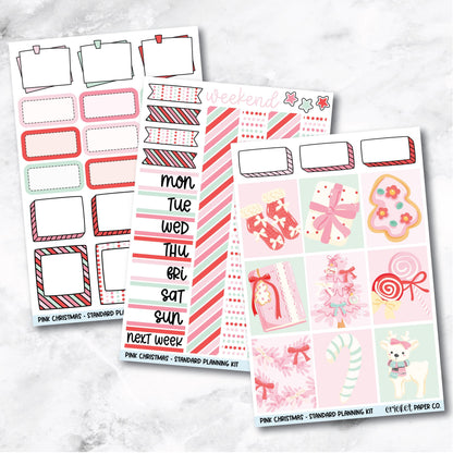Planner Stickers Standard Mini Kit  - Pink Christmas
