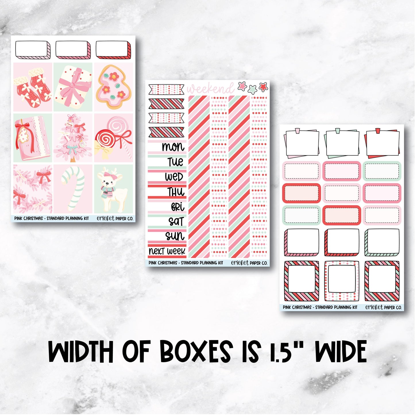 Planner Stickers Standard Mini Kit  - Pink Christmas