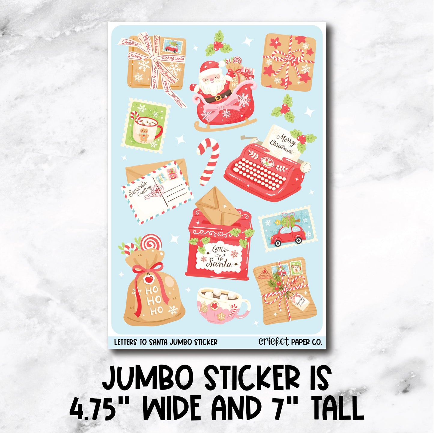Jumbo Decorative Sticker - Letters to Santa