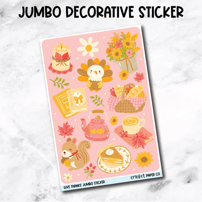 Jumbo Decorative Sticker - Give Thanks