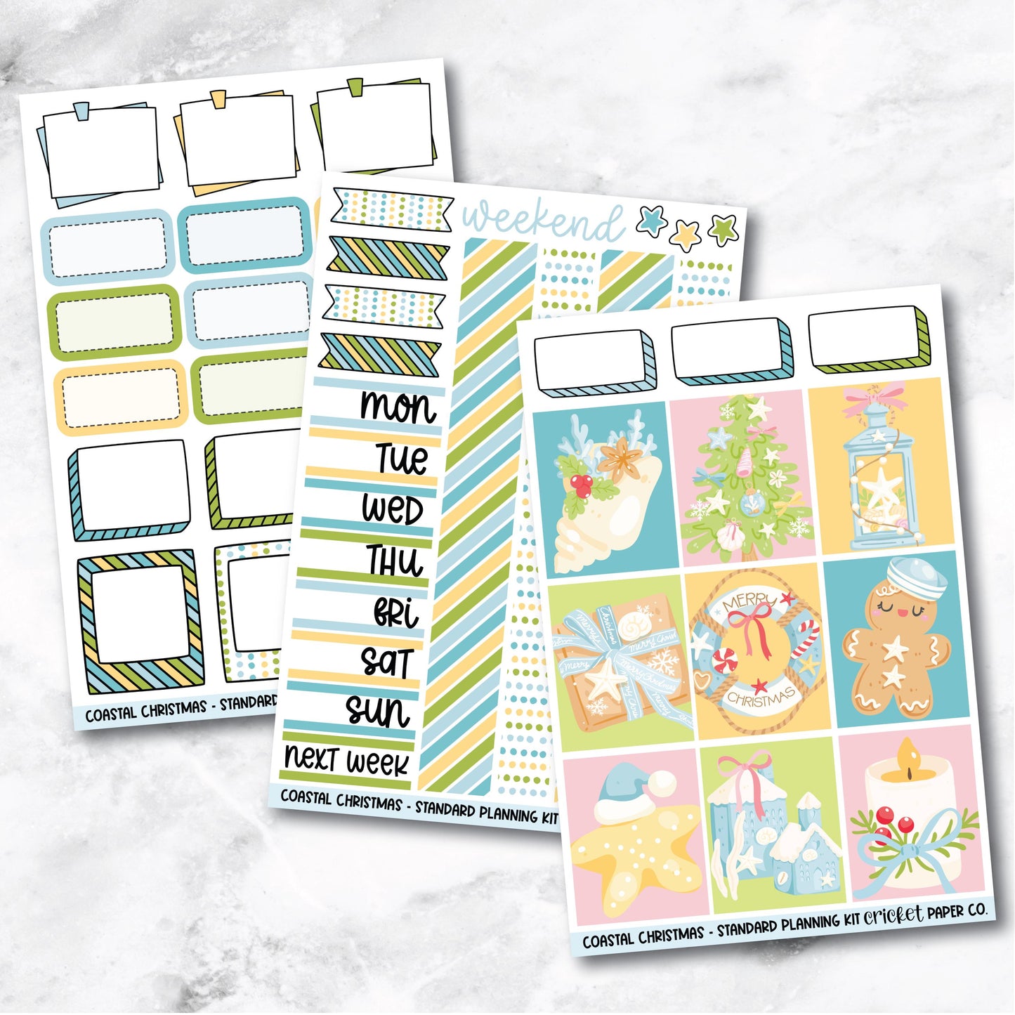 Planner Stickers Standard Mini Kit  - Coastal Christmas