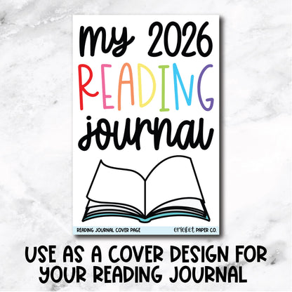 2026 Reading Journal Cover Page Book Journal Stickers