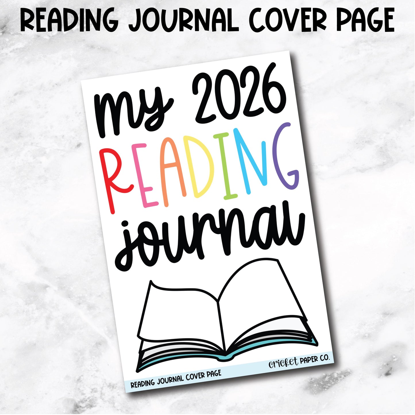 2026 Reading Journal Cover Page Book Journal Stickers