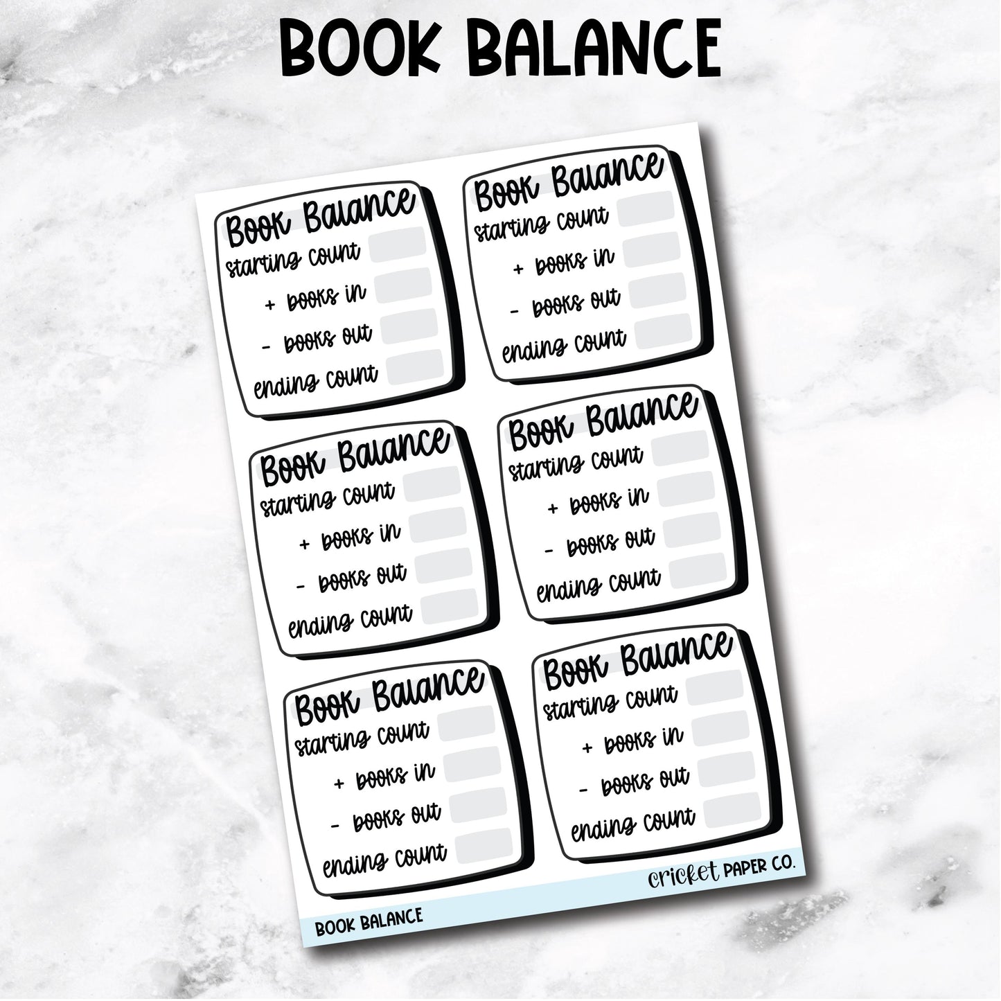Book Balance Physical TBR Tracker Book Journal Stickers