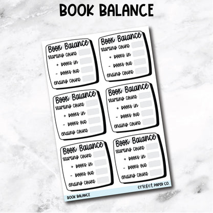 Book Balance Physical TBR Tracker Book Journal Stickers