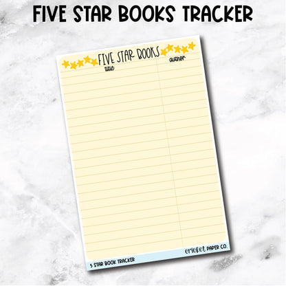 Five Star Books Tracker Book Journal Jumbo Sticker